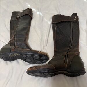 Y2K DKNY Glat Brown Leather Boots 7.5